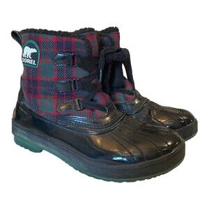 Sorel Tivoli Plaid Womens Fleece Lined Waterproof Winter Duck Boots Size 10.5